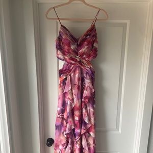 Long cocktail or wedding guest dress